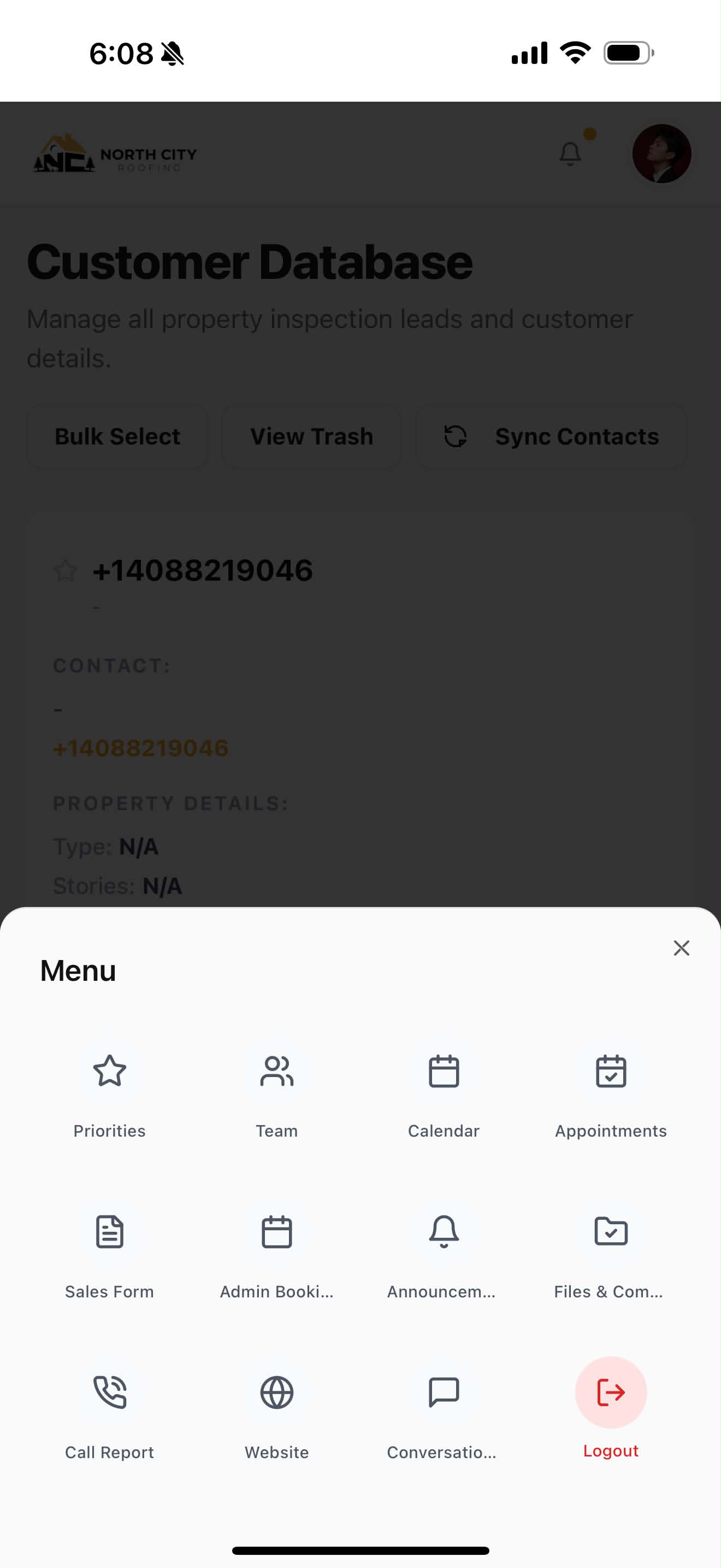 Custom app — quick menu