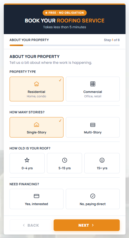 Booking form