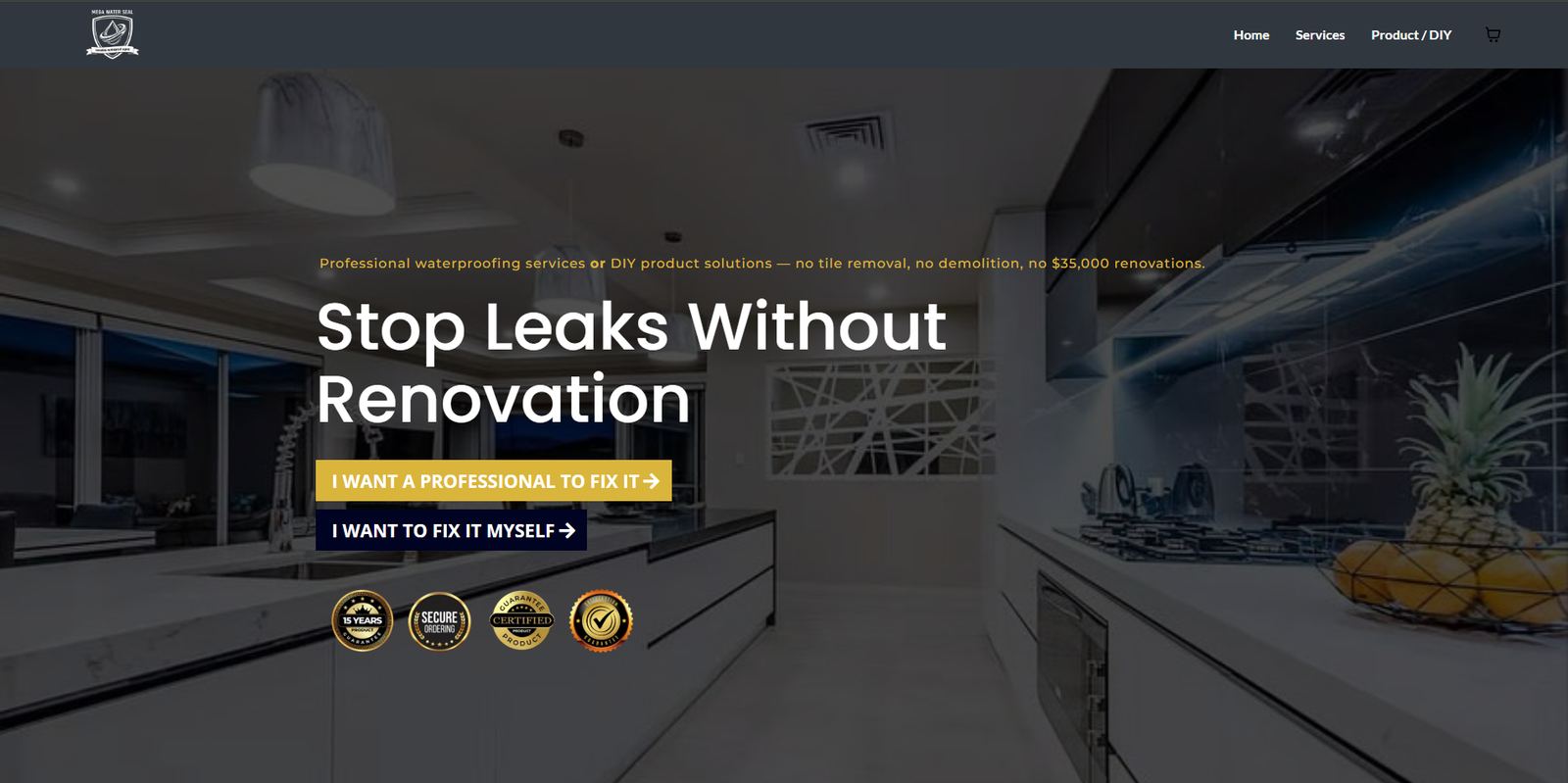 MEGA Water Seal website