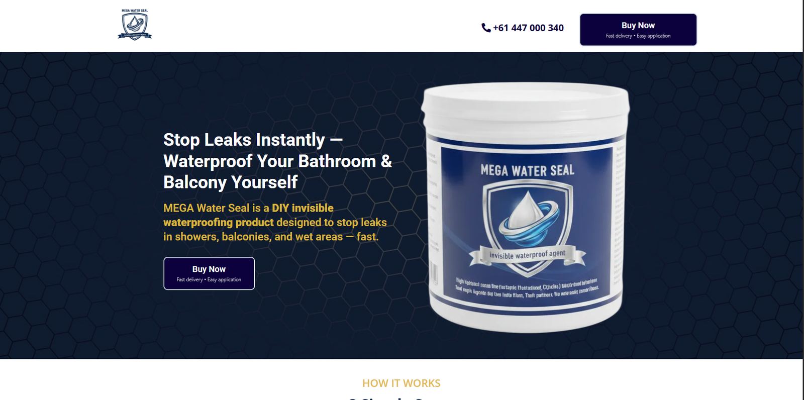MEGA Water Seal Sales website