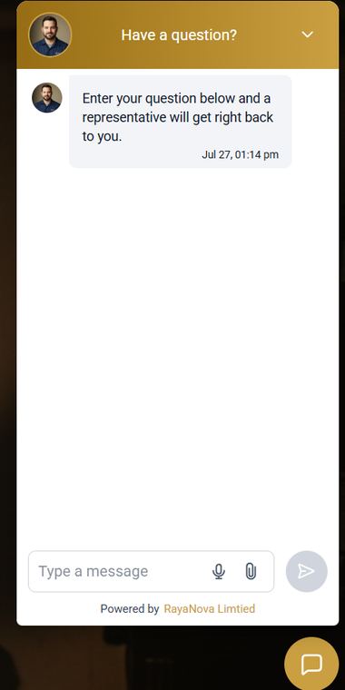 AI chat widget on Meridian Plumbing