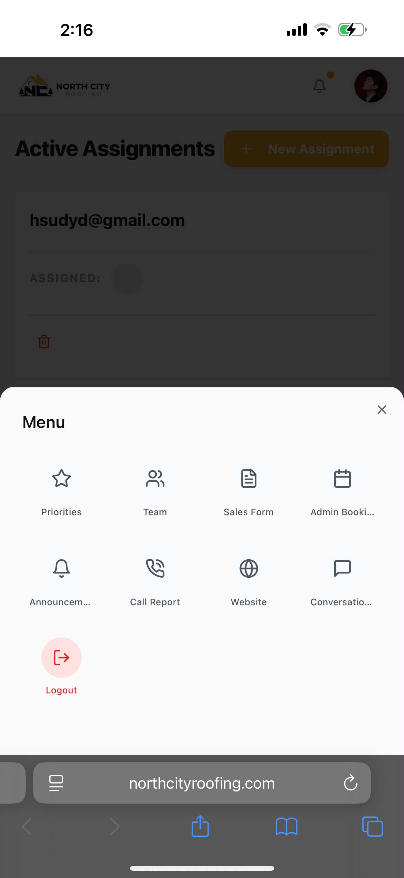 Crop profile photo screen