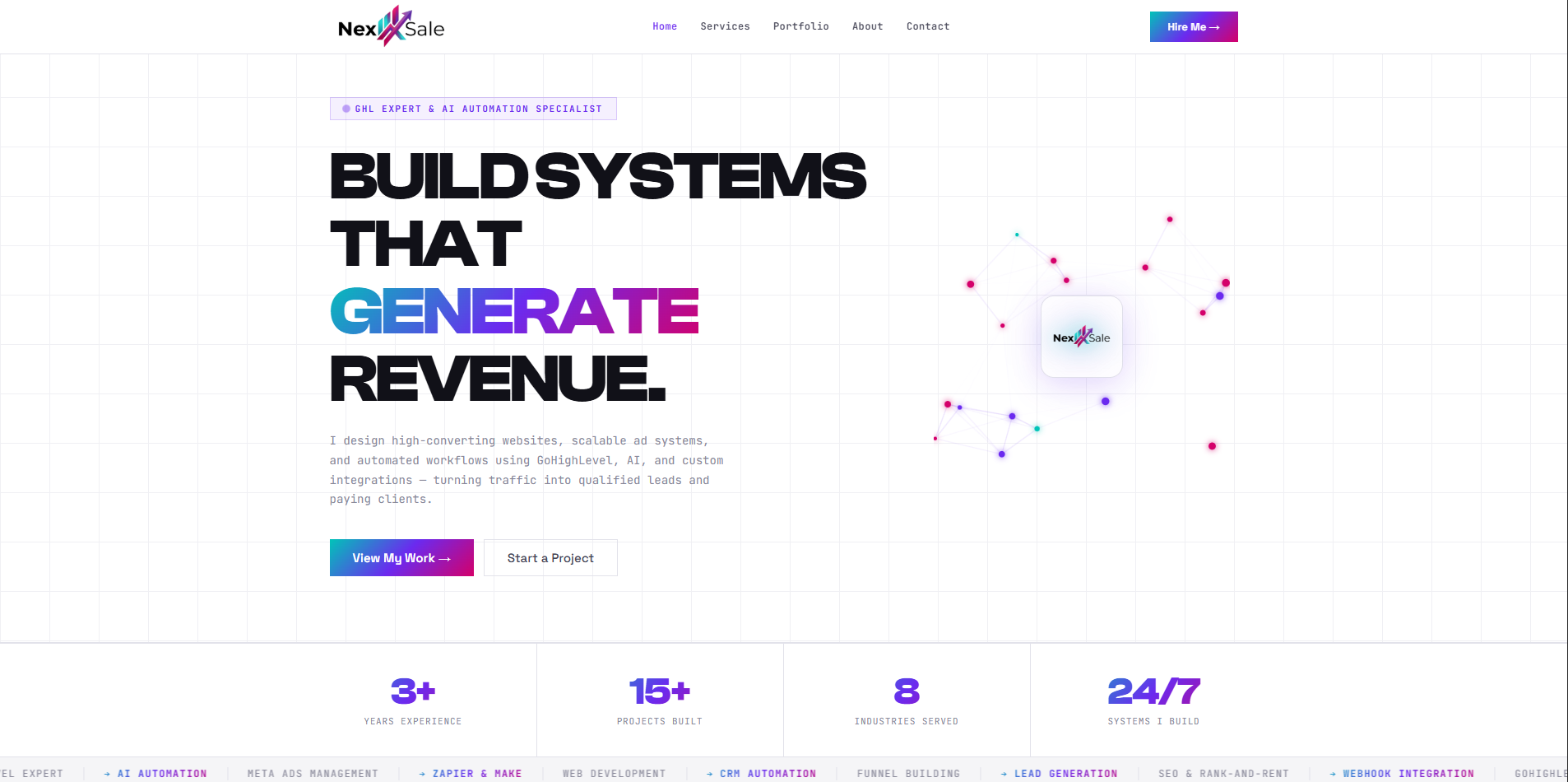 NexSale portfolio site