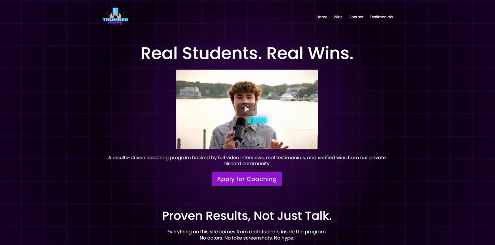 Thumber Academy website